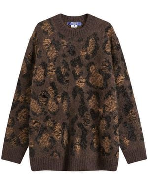 Junya Watanabe Wool Interlock Knit Sweatshirt - Brown