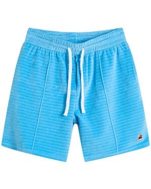 CASABLANCA Velour Pintuck Shorts - Blue