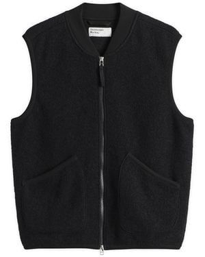 Universal Works Wool Fleece Zip Waistcoat - Black