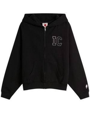 ICECREAM Crystal Zip Through Hoodie - Black
