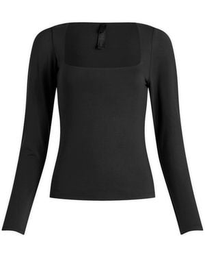 Skims Smooth Layers Square Neck Long Sleeve Top - Black