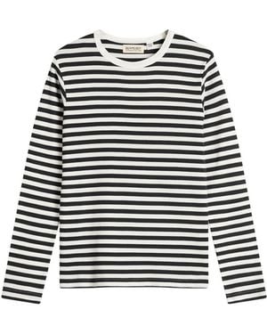 Beams Boy Long Sleeve Stripe T-Shirt - Blue