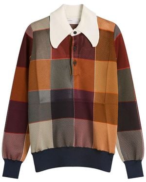 Toga Toga Check Knit Polo Shirt - Brown