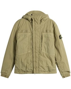 Stone Island Warp Rib Nylon-Tc Hooded Jacket - Green