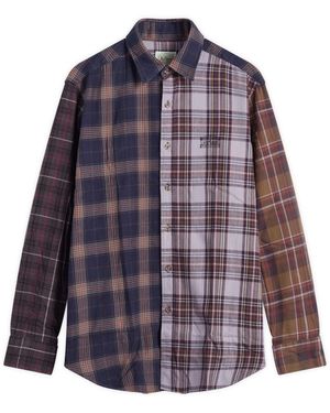 Aries Overdyed Patchwork Shirt - Blue