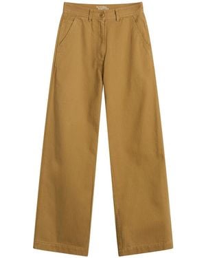 NOTHING WRITTEN Paan Cotton Work Trousers - Brown