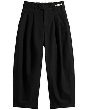 Porter James Dart-Knee Pleated Trousers - Black