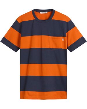 YMC Wild Ones Block Stripe T-Shirt - Orange