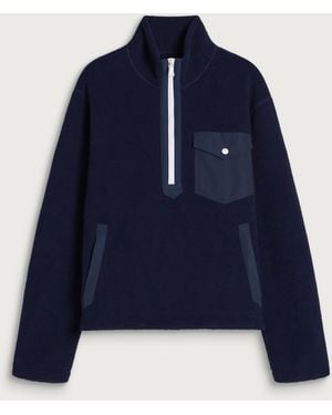 Drake's Quarter Zip Fleece - Blue