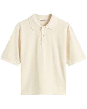 AURALEE High Gauge Pique Polo - Natural