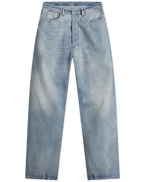 Maison Margiela Wide Leg Distressed Denim Jeans - Blue