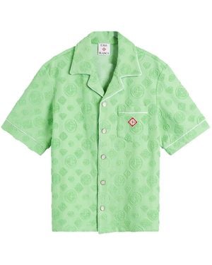 CASABLANCA Towelling Monogram Shirt - Green