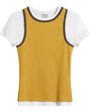 Damson Madder Manon Layered T-Shirt - Yellow