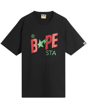 A Bathing Ape Colours Bape Sta Tee - Black