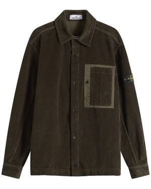 Stone Island Organic Cotton Corduroy Overshirt - Green