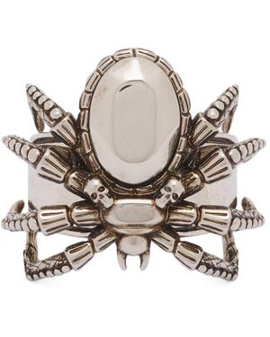 McQueen Skull Spider Ring - Metallic
