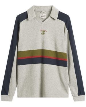 Damson Madder Verity V-Neck Rugby Shirt - Gray