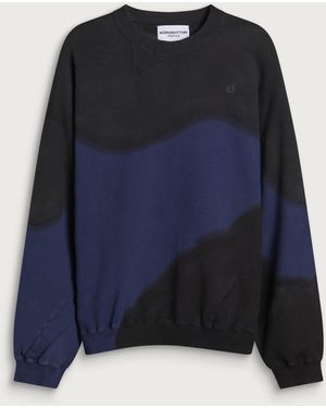 Nomarythm Textile Hand Dye Twist Sweatshirt - Blue