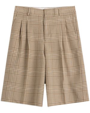 Ami Paris Prince Of Wales Check Tailored Short - Natural