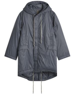 Rick Owens Recylced Nylon Fishtail Parka Jacket - Grey
