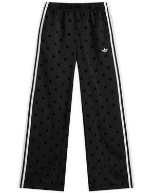 adidas Polka Dot Firebird Wide Trackpants - Black