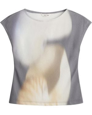 Kijun Print Cap Sleeve Top - Gray