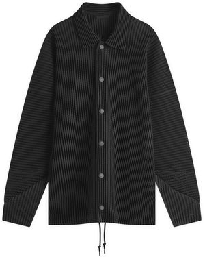 Homme Plissé Issey Miyake Pleated Mesh Coach Jacket - Black