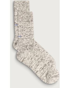 RoToTo Organic Cotton Slub Crew Sock - White
