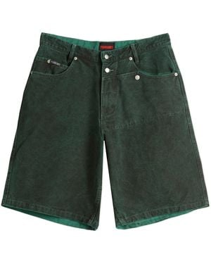 Pleasures Apollo Baggy Denim Shorts - Green