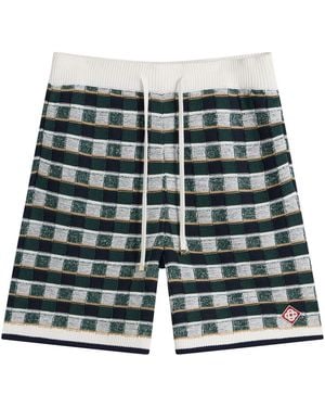 CASABLANCA Mosaic Check Shorts - Green
