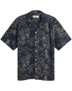 Forét Peer Embroidery Regular Fit Ss Shirt - Blue