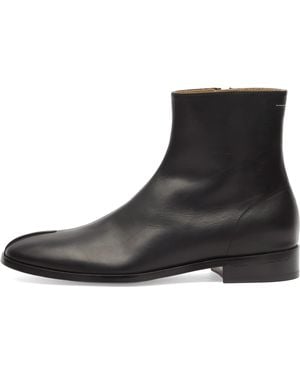 Maison Margiela Mm6 Seam Stitch Leather Ankle Boot - Black