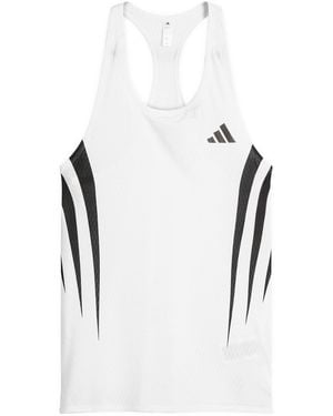 adidas Adizero Archive Running Tank Top - White
