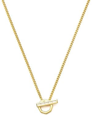 Missoma X Lucy Williams T-Bar Hex Pendant Necklace - Metallic