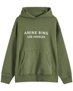 Anine Bing Oversized Printed Hoodie - Green