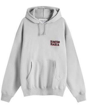 Wacko Maria Embroidered Gothic Logo Hoodie - Grey