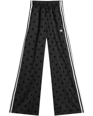 adidas Polka Dot Firebird Wide Trackpants - Black