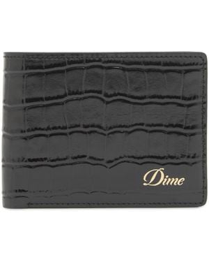 Dime Croc Bifold Wallet - Black