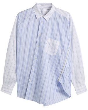 Comme des Garçons Striped Poplin Shirt - Blue