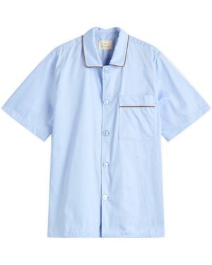 Hay Outline Short Pajama Shirt - Blue
