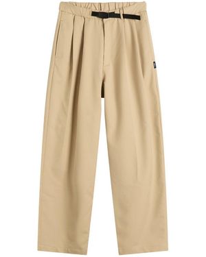N!CE Double Pleat Belted Trousers - Natural