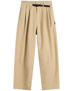 N!CE Double Pleat Belted Pants - Natural