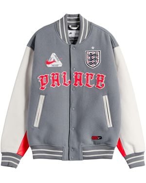 Nike X Palace England Varsity Jacket - Gray