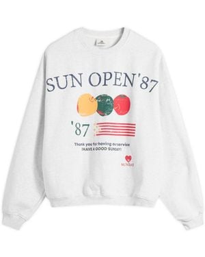 SUNDAYFRUITMARKET Open Sun Crewneck - White