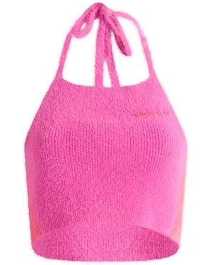 adidas Fluffy Knitted Halter Top - Pink