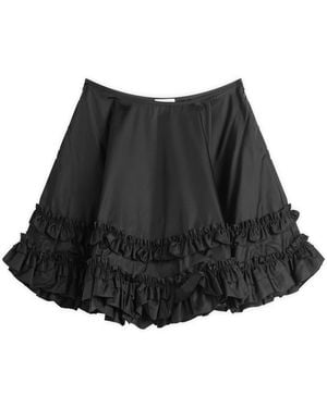 Ganni Duchesse Nylon Mini Frill Circle Skirt - Black