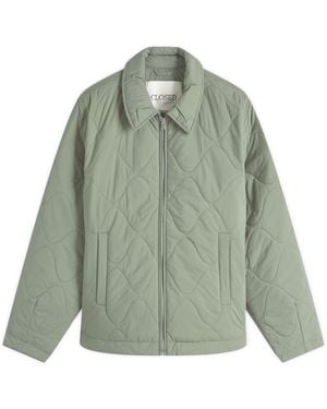 Closed Short Quilted Jacket - Green