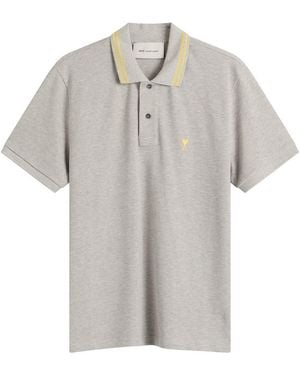 Ami Paris Pique Adc Polo - Grey