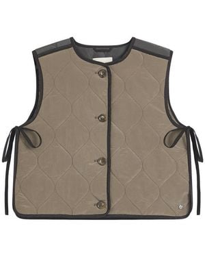Stel Contrast Quilted Vest - Natural