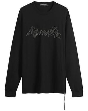 MASTERMIND WORLD Short Sleevebeaded Long Sleeve T-Shirt - Black